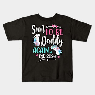 Soon To Be Daddy Again 2024 For Mom Mothers Day Kids T-Shirt